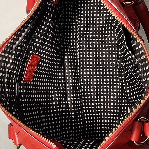Kats Spade Red Leather Satchel With Strap - Picture 14 of 16